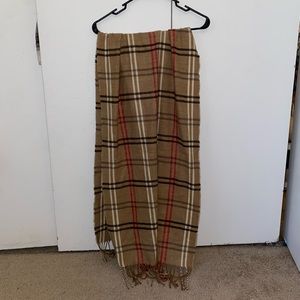 Steve Madden Camel, Black and Red Fringe Scarf